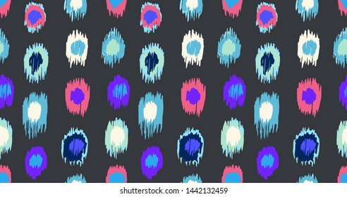 Polka Dot Pattern. Ikat geometric folklore ornament. Memphis vintage, retro style. Children, kids sketch drawing.