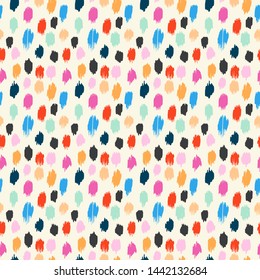 Polka Dot Pattern. Ikat geometric folklore ornament. Memphis vintage, retro style. Children, kids sketch drawing.