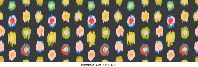 Polka Dot Pattern. Ikat geometric folklore ornament. Memphis vintage, retro style. Children, kids sketch drawing.