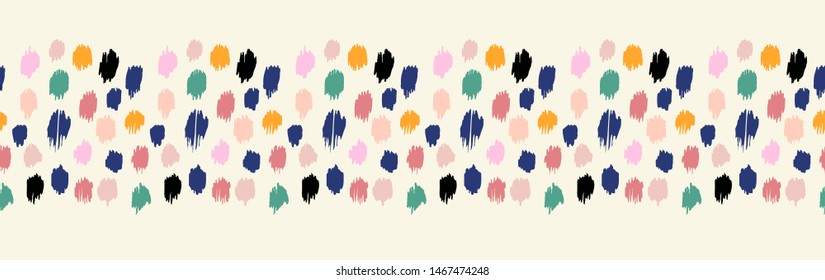 Polka Dot Pattern. Ikat geometric folklore ornament. Memphis vintage, retro style. Children, kids sketch drawing.