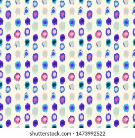 Polka Dot Pattern. Ikat geometric folklore ornament. Memphis vintage, retro style. Children, kids sketch drawing.