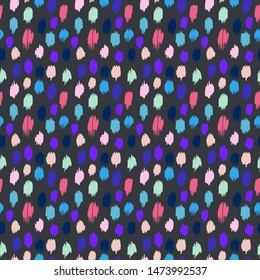 Polka Dot Pattern. Ikat geometric folklore ornament. Memphis vintage, retro style. Children, kids sketch drawing.