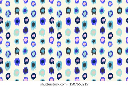 Polka Dot Pattern. Ikat geometric folklore ornament. Memphis vintage, retro style. Children, kids sketch drawing.