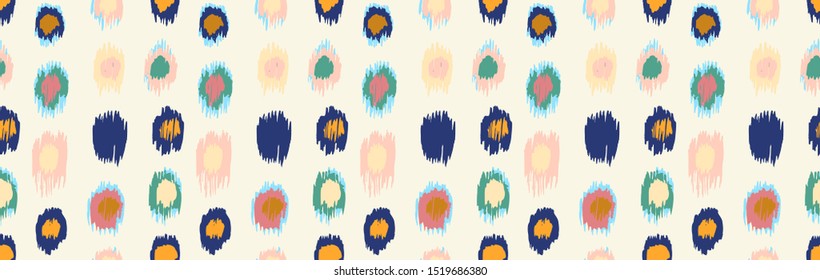 Polka Dot Pattern. Ikat geometric folklore ornament. Memphis vintage, retro style. Children, kids sketch drawing.