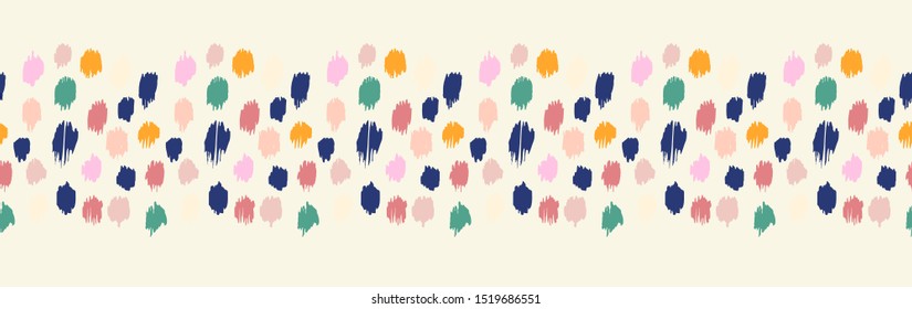 Polka Dot Pattern. Ikat geometric folklore ornament. Memphis vintage, retro style. Children, kids sketch drawing.