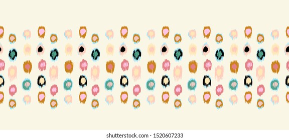 Polka Dot Pattern. Ikat geometric folklore ornament. Memphis vintage, retro style. Children, kids sketch drawing.