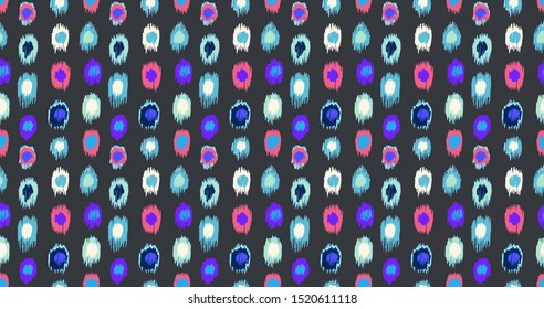 Polka Dot Pattern. Ikat geometric folklore ornament. Memphis vintage, retro style. Children, kids sketch drawing.