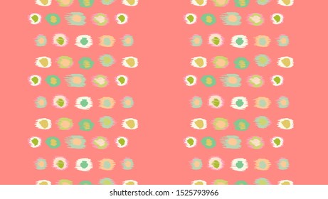 Polka Dot Pattern. Ikat geometric folklore ornament. Memphis vintage, retro style. Children, kids sketch drawing.