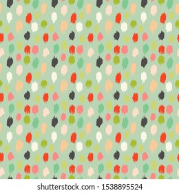 Polka Dot Pattern. Ikat geometric folklore ornament. Memphis vintage, retro style. Children, kids sketch drawing.