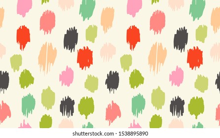 Polka Dot Pattern. Ikat geometric folklore ornament. Memphis vintage, retro style. Children, kids sketch drawing.