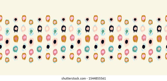 Polka Dot Pattern. Ikat geometric folklore ornament. Memphis vintage, retro style. Children, kids sketch drawing.
