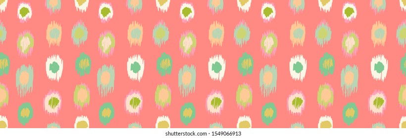 Polka Dot Pattern. Ikat geometric folklore ornament. Memphis vintage, retro style. Children, kids sketch drawing.