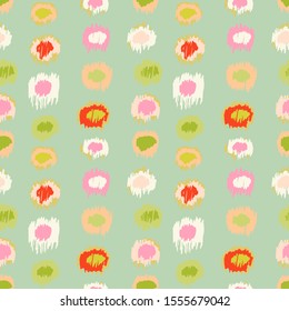 Polka Dot Pattern. Ikat geometric folklore ornament. Memphis vintage, retro style. Children, kids sketch drawing.