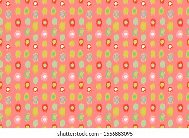 Polka Dot Pattern. Ikat geometric folklore ornament. Memphis vintage, retro style. Children, kids sketch drawing.