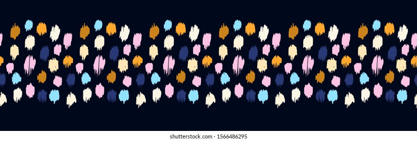 Polka Dot Pattern. Ikat geometric folklore ornament. Memphis vintage, retro style. Children, kids sketch drawing.