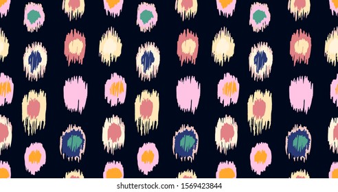 Polka Dot Pattern. Ikat geometric folklore ornament. Memphis vintage, retro style. Children, kids sketch drawing.