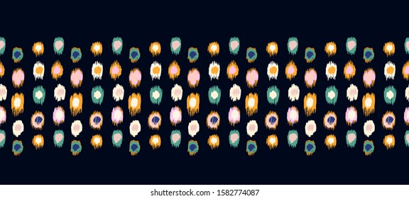 Polka Dot Pattern. Ikat geometric folklore ornament. Memphis vintage, retro style. Children, kids sketch drawing.