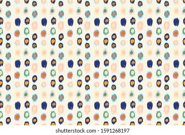 Polka Dot Pattern. Ikat geometric folklore ornament. Memphis vintage, retro style. Children, kids sketch drawing.