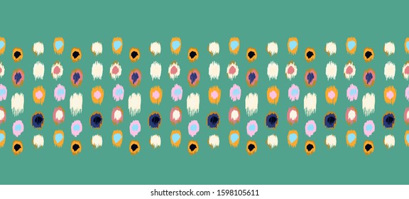 Polka Dot Pattern. Ikat geometric folklore ornament. Memphis vintage, retro style. Children, kids sketch drawing.