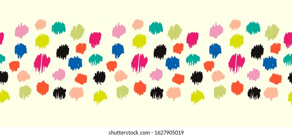 Polka Dot Pattern. Ikat geometric folklore ornament. Memphis vintage, retro style. Children, kids sketch drawing.