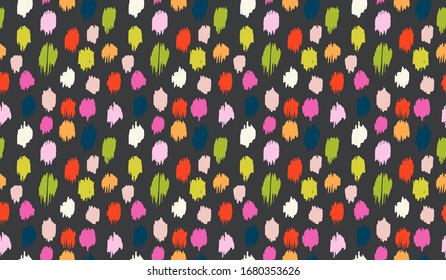 Polka Dot Pattern. Ikat geometric folklore ornament. Memphis vintage, retro style. Children, kids sketch drawing.