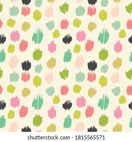 Polka Dot Pattern. Ikat geometric folklore ornament. Memphis vintage, retro style. Children, kids sketch drawing.