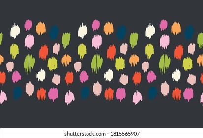 Polka Dot Pattern. Ikat geometric folklore ornament. Memphis vintage, retro style. Children, kids sketch drawing.