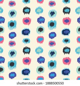 Polka Dot Pattern. Ikat geometric folklore ornament. Memphis vintage, retro style. Children, kids sketch drawing.