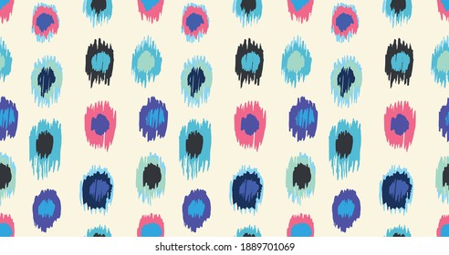 Polka-Dot-Muster. Ikat geometrische Folklore-Ornament. Memphis Vintage, Retro-Stil. Kinder, Kinderskizzen.