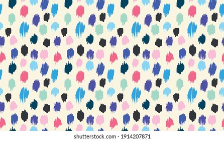 Polka-Dot-Muster. Ikat geometrische Folklore-Ornament. Memphis Vintage, Retro-Stil. Kinder, Kinderskizzen.