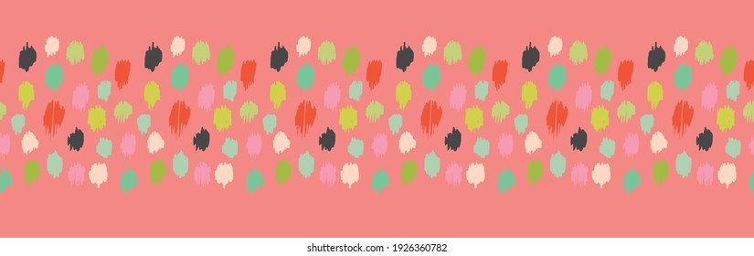 Polka Dot Pattern. Ikat geometric folklore ornament. Memphis vintage, retro style. Children, kids sketch drawing.