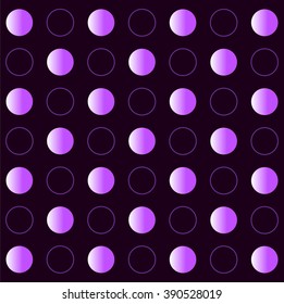Polka dot pattern. Lavender circles on the eggplant background.