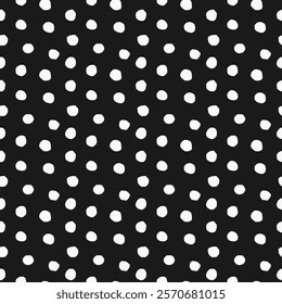 Polka Dot Pattern on Black Background