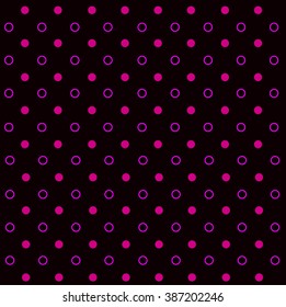 Polka dot pattern. Purple circles on the dark background