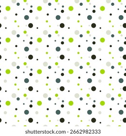 Polka Dot pattern, seamless abstract texture green and white pattern