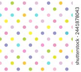 Polka Dot pattern, seamless texture colorful pattern
