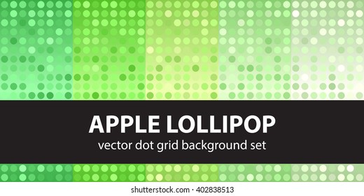 Polka dot pattern set Apple Lollipop. Vector seamless geometric dot backgrounds