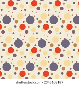 Polka dot pattern of shades of autumn on a gentle light background, vector illustration