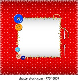 Polka dot pattern with stitched buttons