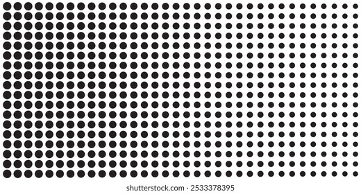 Polka dot pattern template. Seamless pattern monochrome dotted texture on white background. Abstract modern small polka dot pattern. Black polka doted doodle pattern. Halftone dot seamless background.