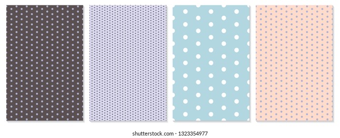 Polka dot pattern vector. Baby background. Set of template dots. Eps10.
