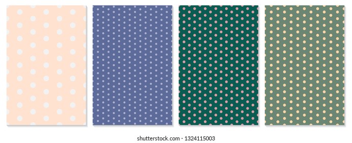 Polka dot pattern vector. Baby background. Set of template dots. Eps10.