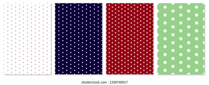 Polka dot pattern vector. Baby background. Set of template dots. Eps10.