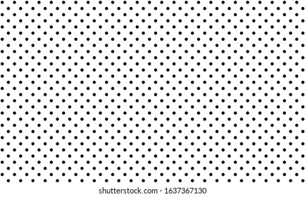 Polka dot pattern vector. Black polka dots on white background.