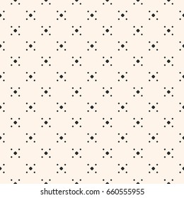 Polka dot pattern. Vector seamless texture with tiny circles in daggers grid. Simple abstract monochrome geometric background. Square design element for prints, decoration, digital, web, manufacturing