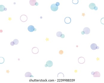 Polka dot pattern in watercolor handwriting style.