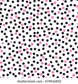  Polka Dot pattern.Textile tinta pincelada traços textura no estilo grunge doodle. Desenho na moda desenhado à mão com arranhões autênticos e únicos, fundo borrado para um logotipo, cartões, convites, cartazes