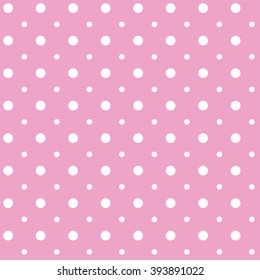 Polka dot pink vector seamless pattern
