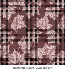 Polka Dot Plaid Sycamore Leaf Pattern textile print