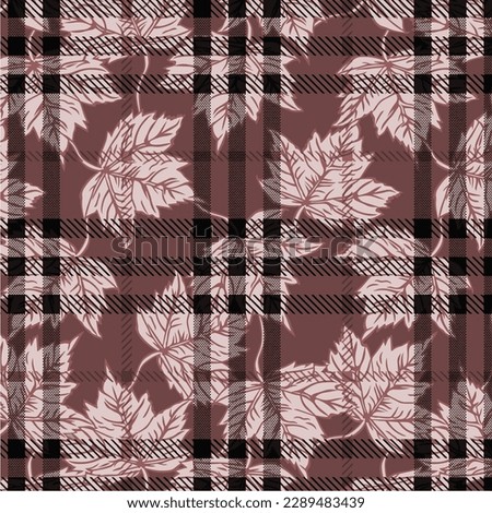 Polka Dot Plaid Sycamore Leaf Pattern textile print